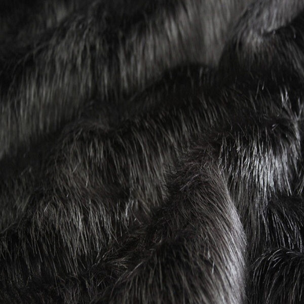 Black Longhaired Faux Fur Fabric